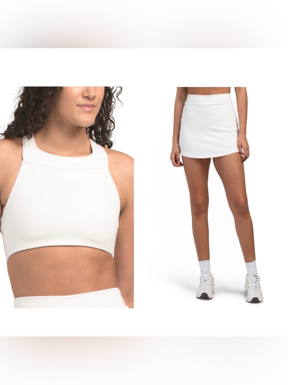 IVL Collective White Tennis Skort & Sports Bra Set Size 2